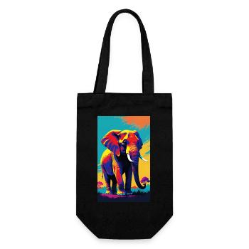 Elephant | Wild Animal | Africa | Children's motifs - Gift Bag for Bottles - black - Front