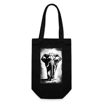 Elephant | Wild Animal | Africa | Children's motifs - Gift Bag for Bottles - black - Front