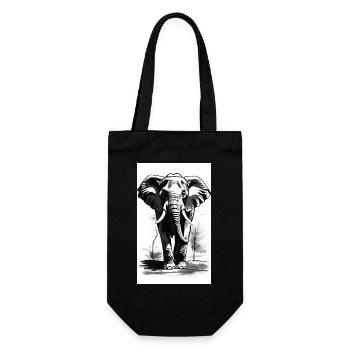 Elephant | Wild Animal | Africa | Children's motifs - Gift Bag for Bottles - black - Front