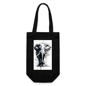 Elephant | Wild Animal | Africa | Children's motifs - Gift Bag for Bottles - black - Front