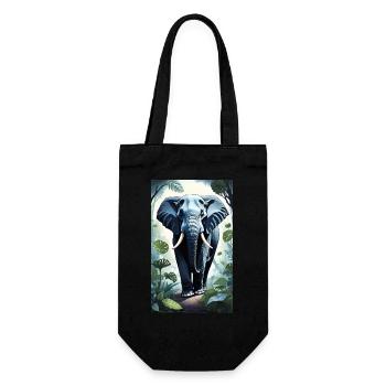 Elephant | Wild Animal | Africa | Children's motifs - Gift Bag for Bottles - black - Front