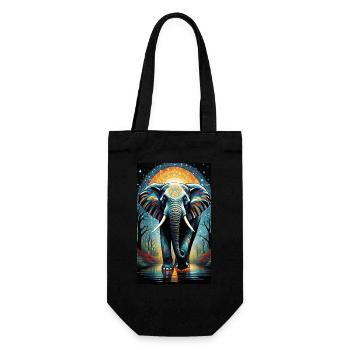 Elephant | Wild Animal | Africa | Children's motifs - Gift Bag for Bottles - black - Front