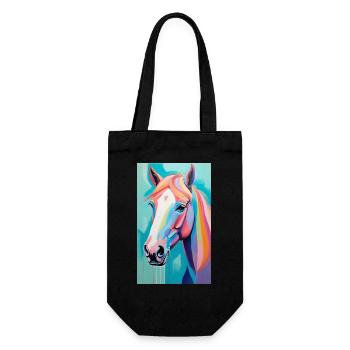 Horse | Horse Riding | Animal | Mount | Colorful - Gift Bag for Bottles - black - Front