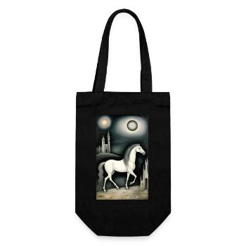 Pferd | reiten | Tier | Reittier | Bunt - Geschenkbeutel für Flaschen - Schwarz - Vorne