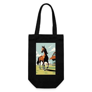 Horse | Horse Riding | Animal | Mount | Colorful - Gift Bag for Bottles - black - Front