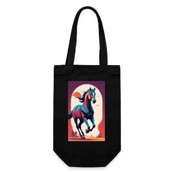 Horse | Horse Riding | Animal | Mount | Colorful - Gift Bag for Bottles - black - Front