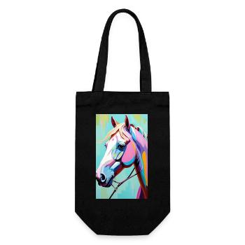 Cheval | Équitation | Animaux | Monture | Coloré - Sac à bouteille - noir - Devant