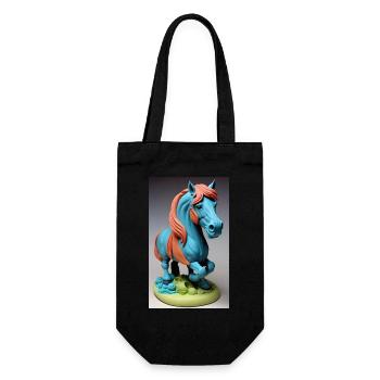 Horse | Horse Riding | Animal | Mount | Colorful - Gift Bag for Bottles - black - Front