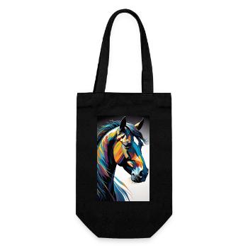 Horse | Horse Riding | Animal | Mount | Colorful - Gift Bag for Bottles - black - Front