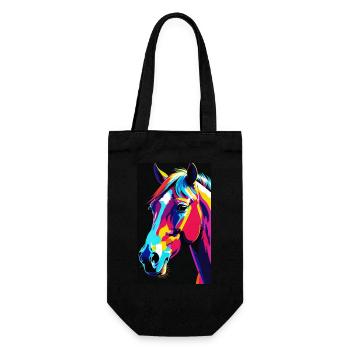 Horse | Horse Riding | Animal | Mount | Colorful - Gift Bag for Bottles - black - Front