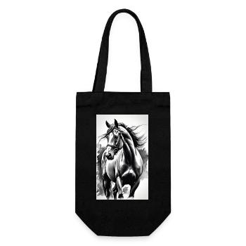 Horse | Horse Riding | Animal | Mount | Colorful - Gift Bag for Bottles - black - Front