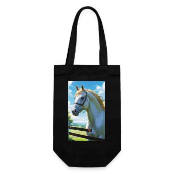 Pferd | reiten | Tier | Reittier | Bunt - Geschenkbeutel für Flaschen - Schwarz - Vorne