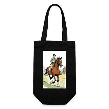 Pferd | reiten | Tier | Reittier | Bunt - Geschenkbeutel für Flaschen - Schwarz - Vorne
