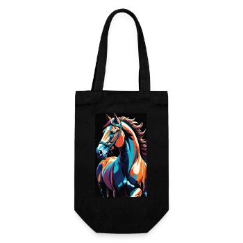 Horse | Horse Riding | Animal | Mount | Colorful - Gift Bag for Bottles - black - Front