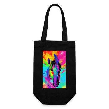 Horse | Horse Riding | Animal | Mount | Colorful - Gift Bag for Bottles - black - Front