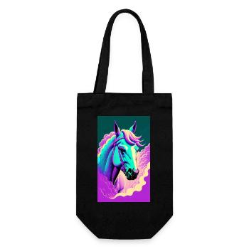 Horse | Horse Riding | Animal | Mount | Colorful - Gift Bag for Bottles - black - Front