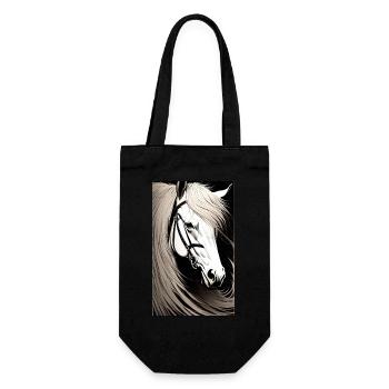 Pferd | reiten | Tier | Reittier | Bunt - Geschenkbeutel für Flaschen - Schwarz - Vorne