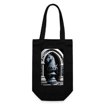 Schach | Schachfigur | Schachspieler - Geschenkbeutel für Flaschen - Schwarz - Vorne