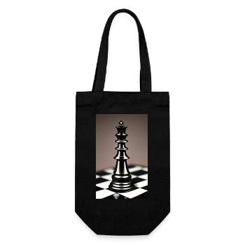Schach | Schachfigur | Schachspieler - Geschenkbeutel für Flaschen - Schwarz - Vorne