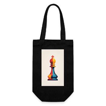 Schach | Schachfigur | Schachspieler - Geschenkbeutel für Flaschen - Schwarz - Vorne