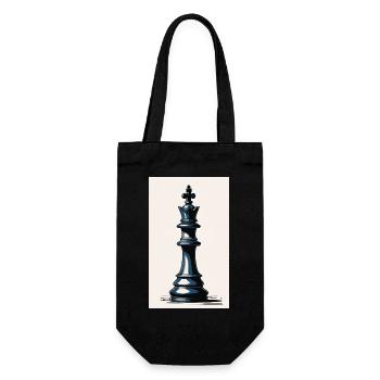 Schach | Schachfigur | Schachspieler - Geschenkbeutel für Flaschen - Schwarz - Vorne