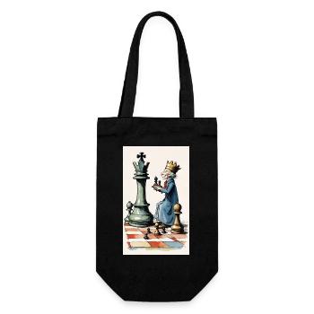 Schach | Schachfigur | Schachspieler - Geschenkbeutel für Flaschen - Schwarz - Vorne