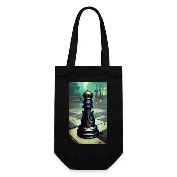 Schach | Schachfigur | Schachspieler - Geschenkbeutel für Flaschen - Schwarz - Vorne