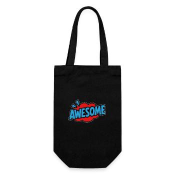 Bande dessinée de lettrage rétro géniale - Sac à bouteille - noir - Devant