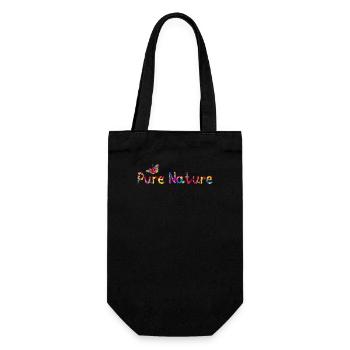 Pure Nature background with hand lettering and col - Gift Bag for Bottles - black - Front