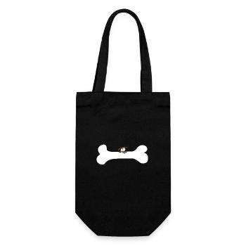 Chien avec os - Sac à bouteille - noir - Devant