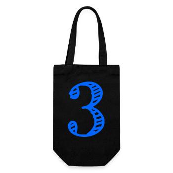 3 JAHRE. 3. JAHRESTAG. GEBURTSTAG 3 JAHRE. 3 - Geschenkbeutel für Flaschen - Schwarz - Vorne