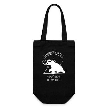 Lustiges Mammut Steinzeit Eiszeit Design Urzeit - Geschenkbeutel für Flaschen - Schwarz - Vorne