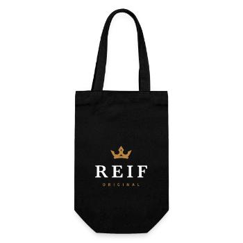 Reif Original Familienlogo - Geschenkbeutel für Flaschen - Schwarz - Vorne