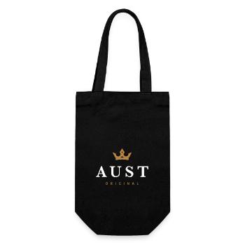 Aust Original Familienlogo - Geschenkbeutel für Flaschen - Schwarz - Vorne