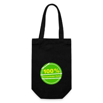100% Tempelhofer Feld - Geschenkbeutel für Flaschen - Schwarz - Vorne