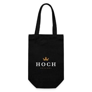 Hoch Original Familienlogo - Geschenkbeutel für Flaschen - Schwarz - Vorne