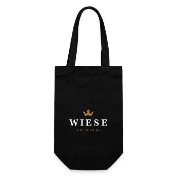 Wiese Original Familienlogo - Geschenkbeutel für Flaschen - Schwarz - Vorne