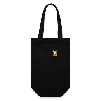 Koala Retro Pocket Design eats with chopsticks - Gift Bag for Bottles - black - Front