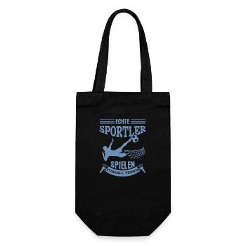 Echte Sportler spielen Fußballtennis - Geschenkbeutel für Flaschen - Schwarz - Vorne