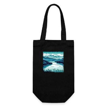 Vacation: New York to Lake Tahoe, Grunge Blue - Gift Bag for Bottles - black - Front
