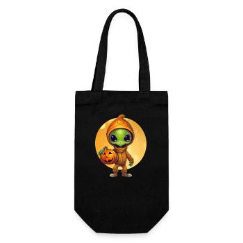Alien & Pumpkin: Coucher de soleil d’Halloween - Sac à bouteille - noir - Devant