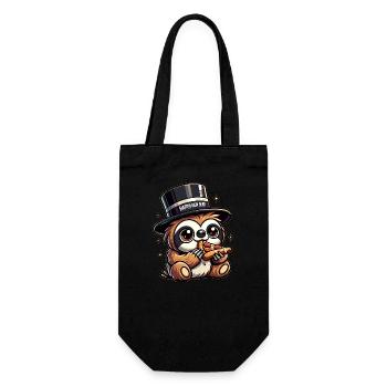 neujahr sylvester faultier süß comic happy new - Geschenkbeutel für Flaschen - Schwarz - Vorne