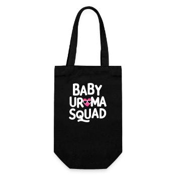 Baby-Uroma-Squad Uroma Geburtstag Urgroßmutter - Geschenkbeutel für Flaschen - Schwarz - Vorne