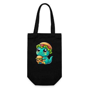 Whimsical dinosaur T-Rex with pumpkin hat - Gift Bag for Bottles - black - Front