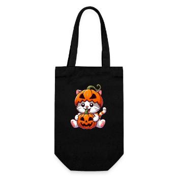 Cute Halloween Cat Pumpkin Cartoon - Gift Bag for Bottles - black - Front