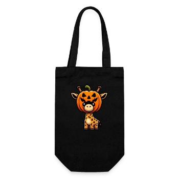 Funny Pumpkin Giraffe Halloween October Autumn - Gift Bag for Bottles - black - Front