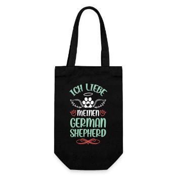Ich liebe meinen German Shepherd - Geschenkbeutel für Flaschen - Schwarz - Vorne