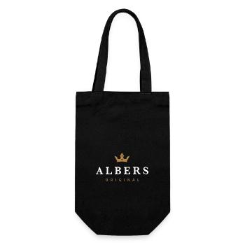 Albers Original Familienname - Geschenkbeutel für Flaschen - Schwarz - Vorne