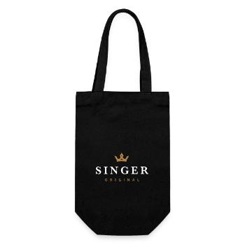 Singer Original Familienlogo - Geschenkbeutel für Flaschen - Schwarz - Vorne