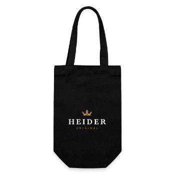 Heider Original Familienlogo - Geschenkbeutel für Flaschen - Schwarz - Vorne
